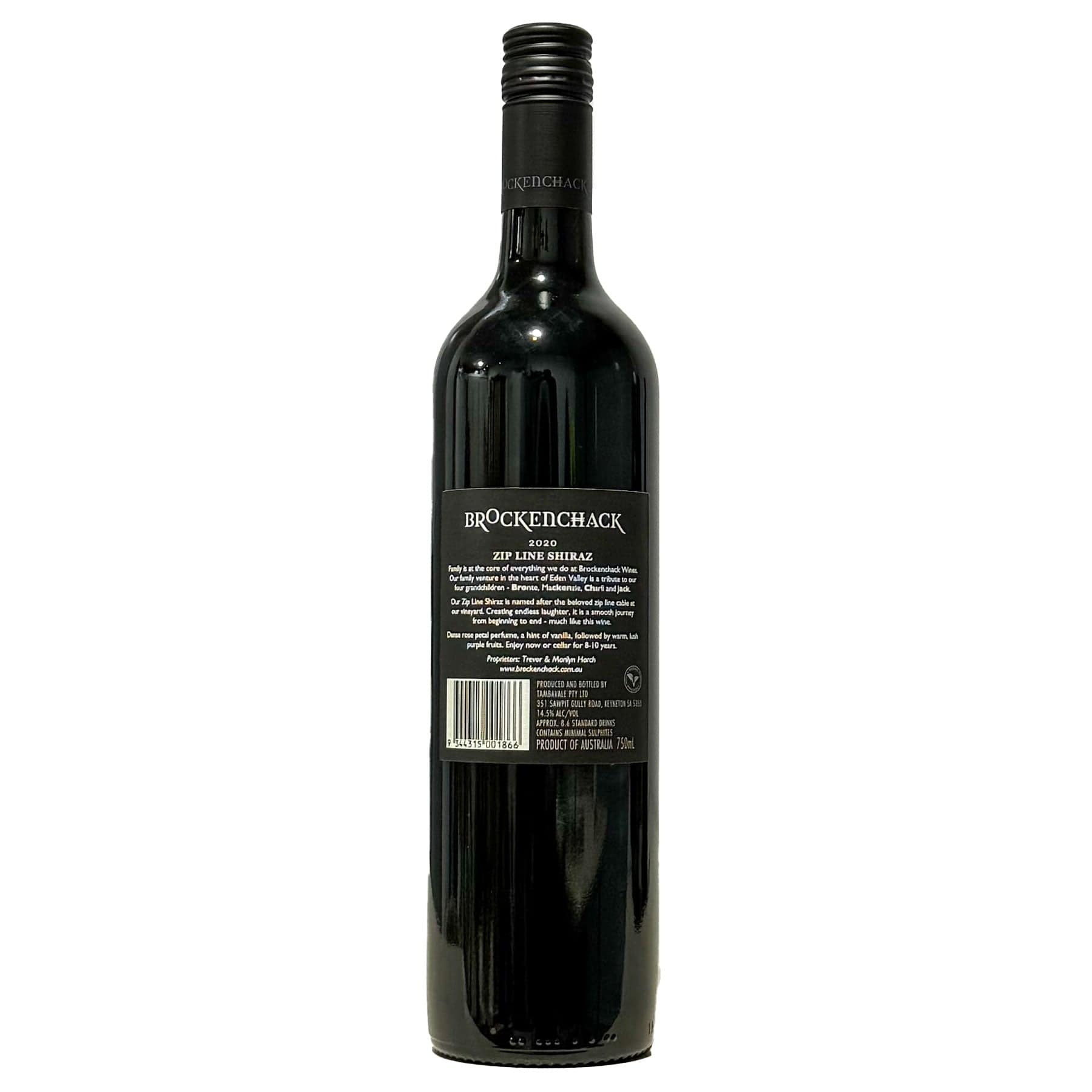 Brockenchack Wines Shiraz Brockenchack Zip Line Shiraz