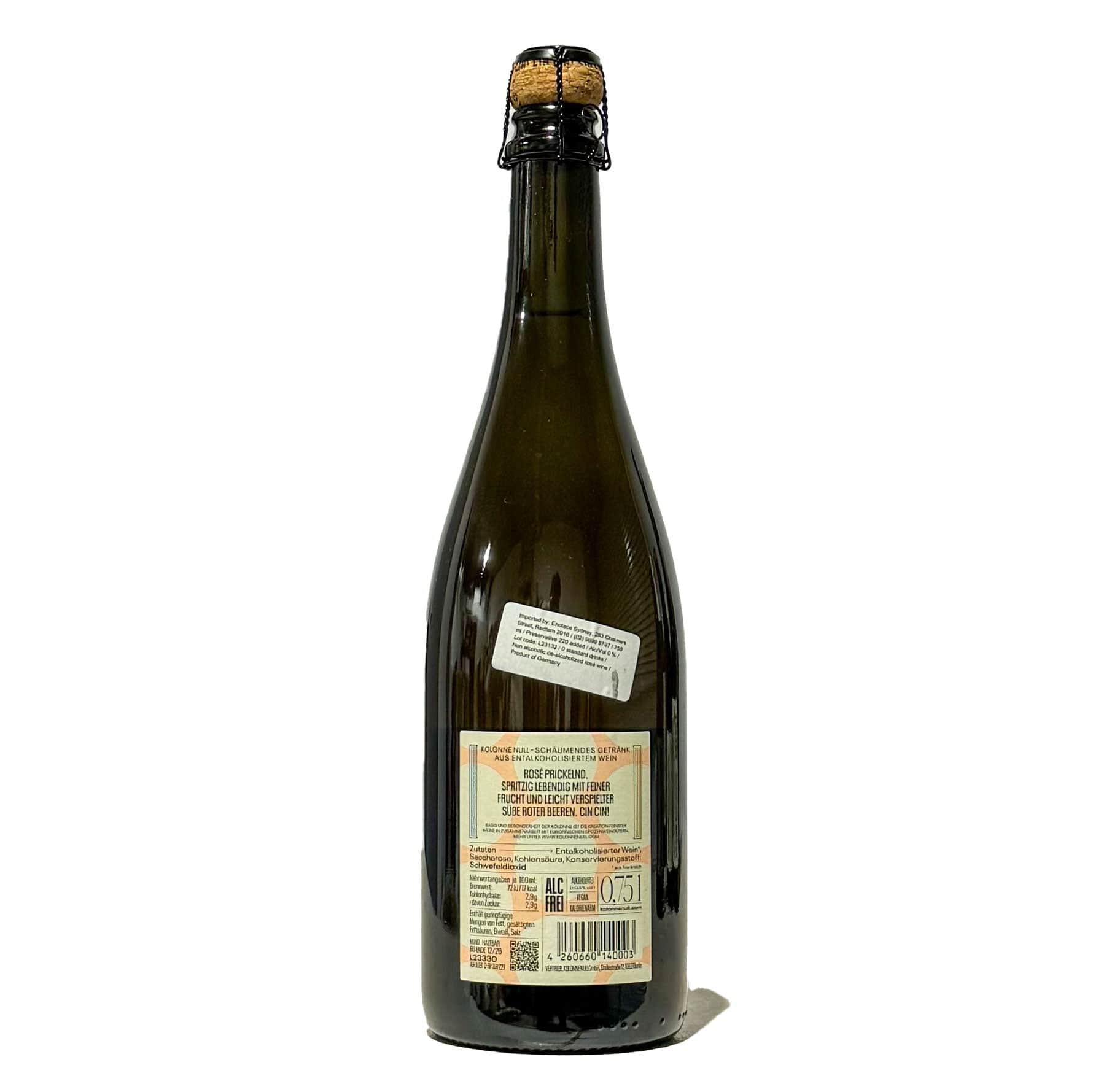 Kolonne Null Non-Alcoholic Kolonne Null Rosé Sparkling Wine 750ml