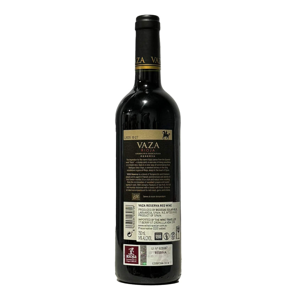 Vazza Tempranillo Vaza Rioja Reserva 2014